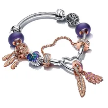 

Authentic S925 Sterling Silver Sparkle Beaded Bracelet For Women Diy Jewelry Original Charm