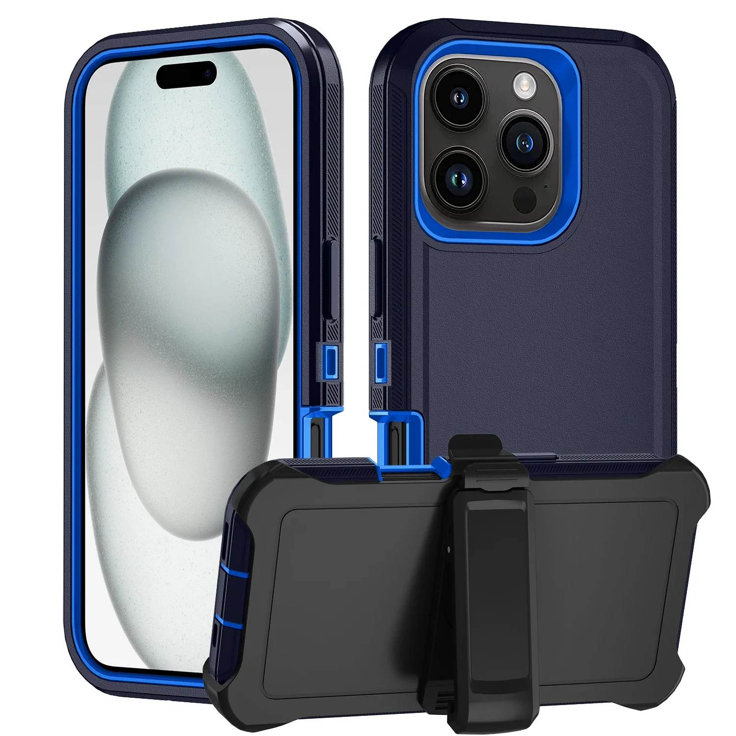 Enhanced Heavy Duty Rugged Phone Case with Shockproof Protection and Clip