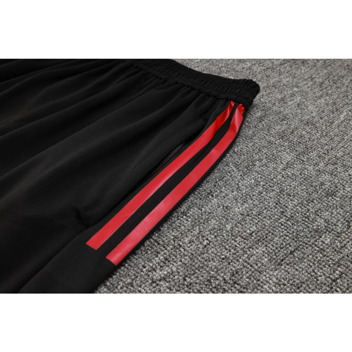 Adidas Soccer Jerseys Men Athletic Fashionable Short-sleeved Above-the-knee Shorts Polyester Training Suit Red Black