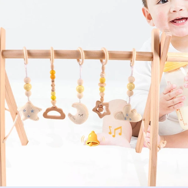 Baby Shaking Play Gym Toy Car Accs Hanging Wooden Toy for High Chair Crib Bar 6