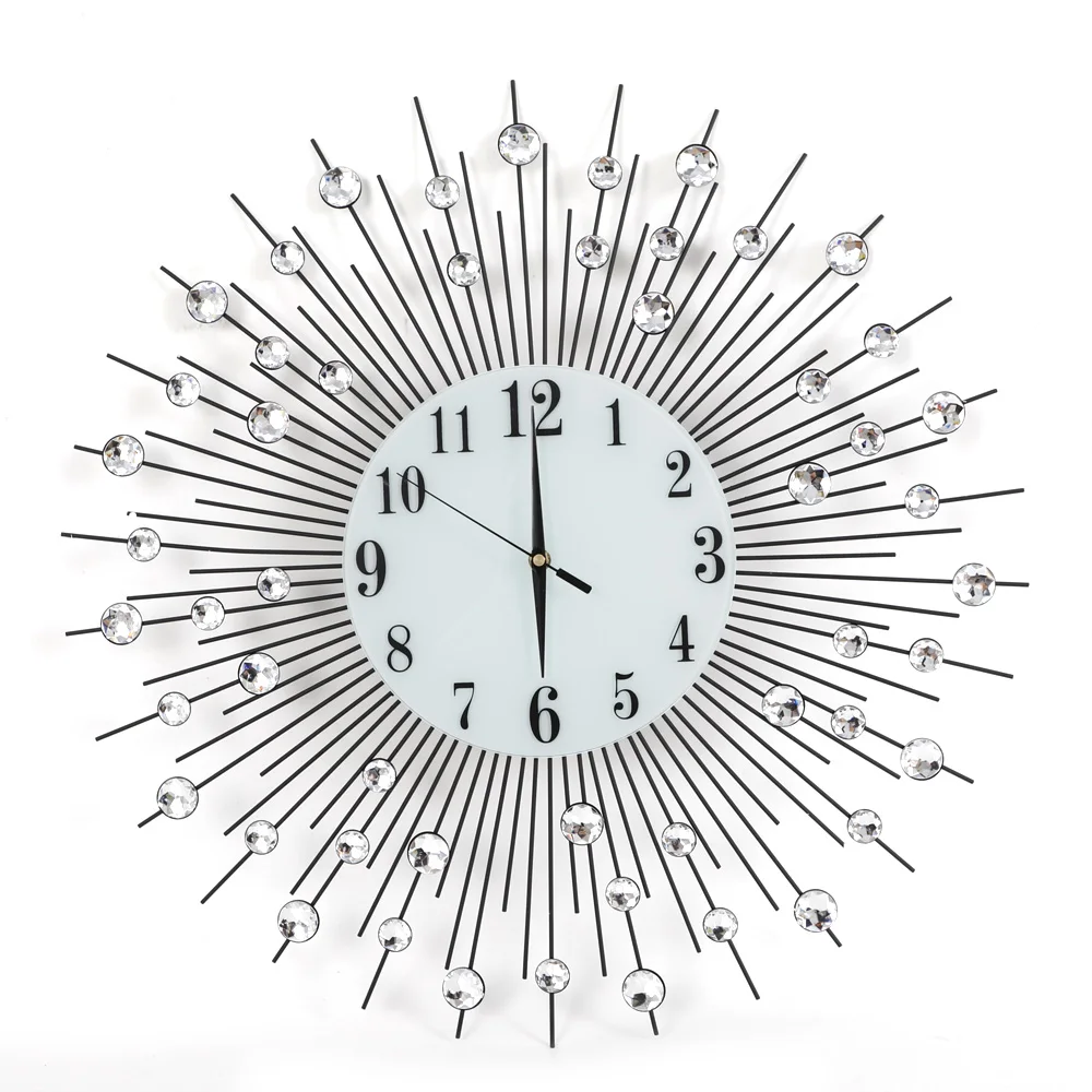 Elegant Battery Operated Wall Clock with Diamonds