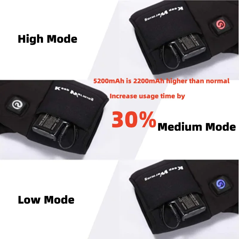 DAY WOLF Heat Battery 7.4V 2200mAh/3000mAh/4400mah/5200 Rechargeable Heated Gloves Mittens Liners Heated Socks Clothing