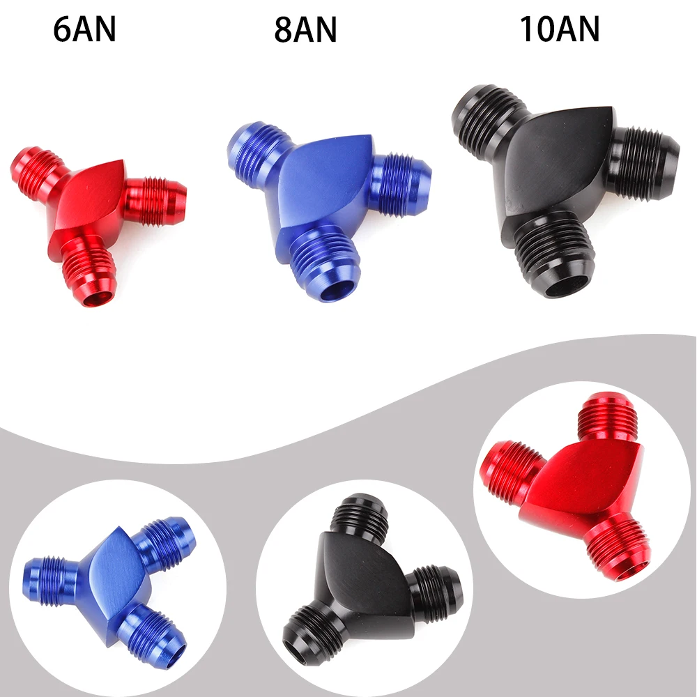 

Free Shipping AN6/AN8/AN10 Aluminum Y Type Oil Pipe Joint Y Block Adapter Fittings Adaptor 3 Way Adapter Fittings RS-HR051