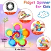 Tie Dye Simple Fidget Spinner Pop Finger Toys Push Bubble Hand Spinner for ADHD Anxiety Stress Relief Sensory Gifts for Kids 4