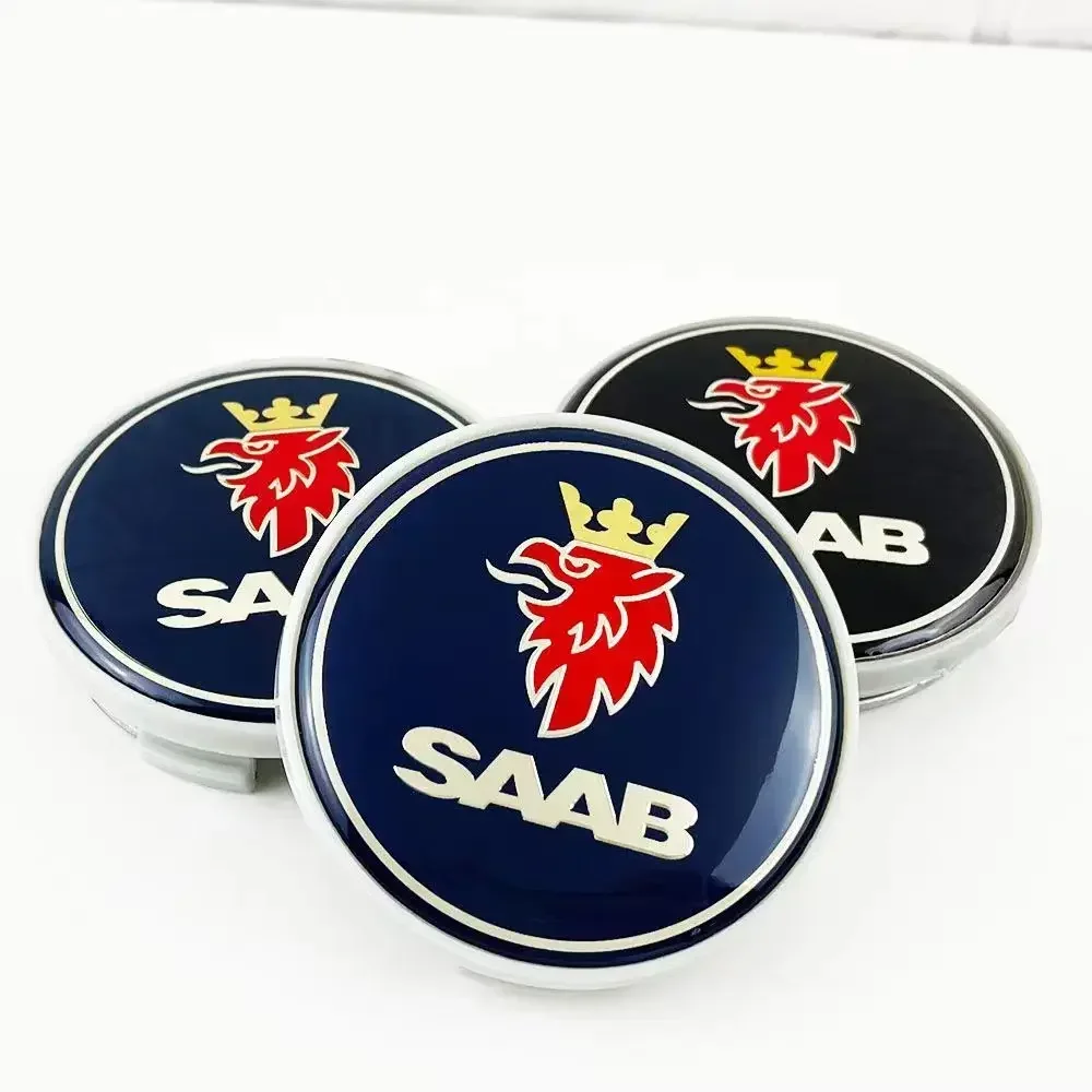 Car hub center cover stickers For SAAB 93 9-3 900 9-5x body modification accessories tire decoration universal decals 4pcs 63mm