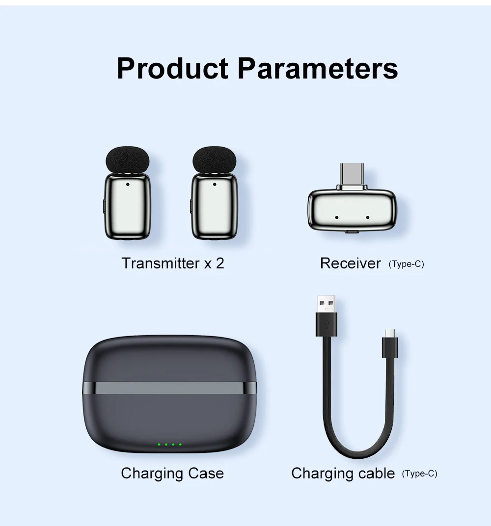 Wireless Lavalier Microphone Recording for Streaming Compatible with MINI Smartphones for Live Streaming Vlogging Interviews