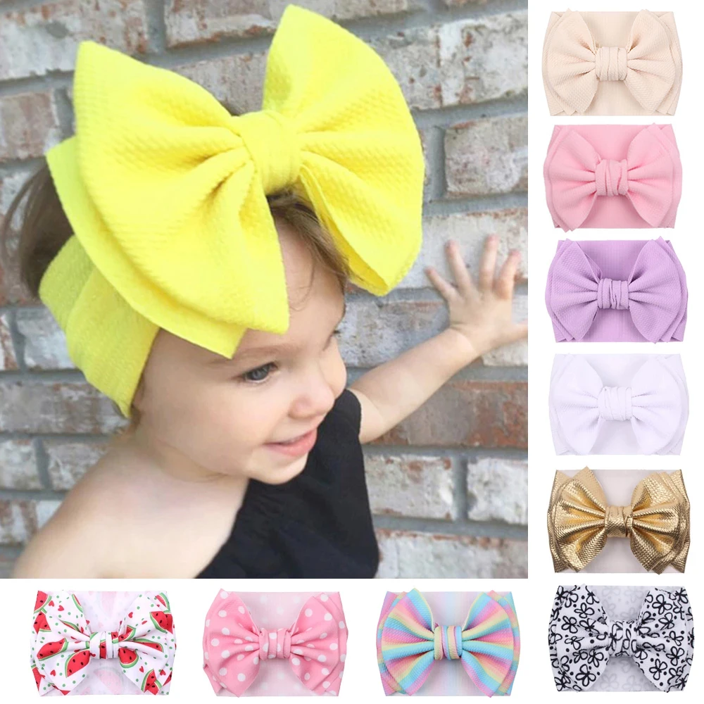 Baby  Headband Hairband Soft Elastic Band Hair Accessories 3 inch bow 