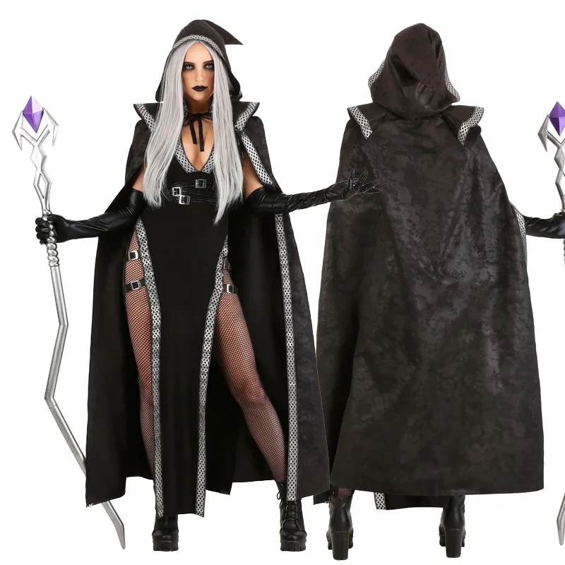 

Halloween Adult Cos Witch Demon Robe Magician Costume Costume Costume Costume Dance Costume Dark Magician
