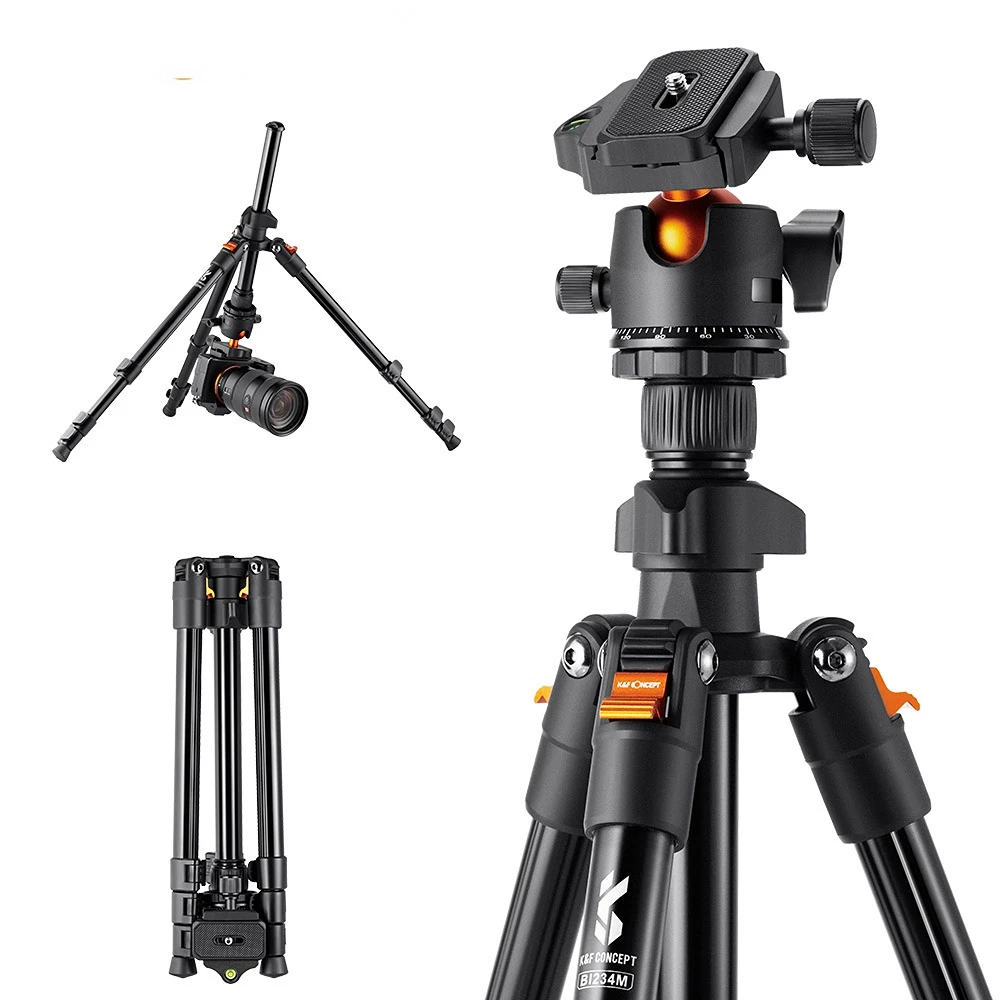 

63 Inch Portable Camera Tripod for DSLR Portable Aluminum Travel Tripod with 360 Degree Panorama Ball Head Quick Release