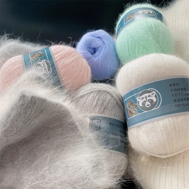 5 Pcs Cashmere Mink Fur Yarn for Hand Knitting  Long Plush Wool Crochet Knitting Yarn for Fall Winter Luxury Needlework Diy Knit 2