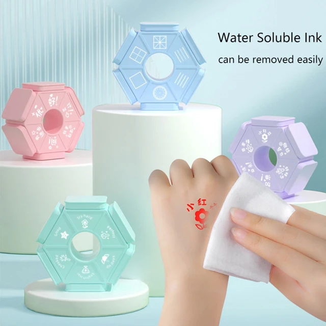 Hexagon Seal Stamper Art Craft Educational DIY Scrapbook Teacher Seal Stamp Kids Classroom Reward Signet School Prize 3