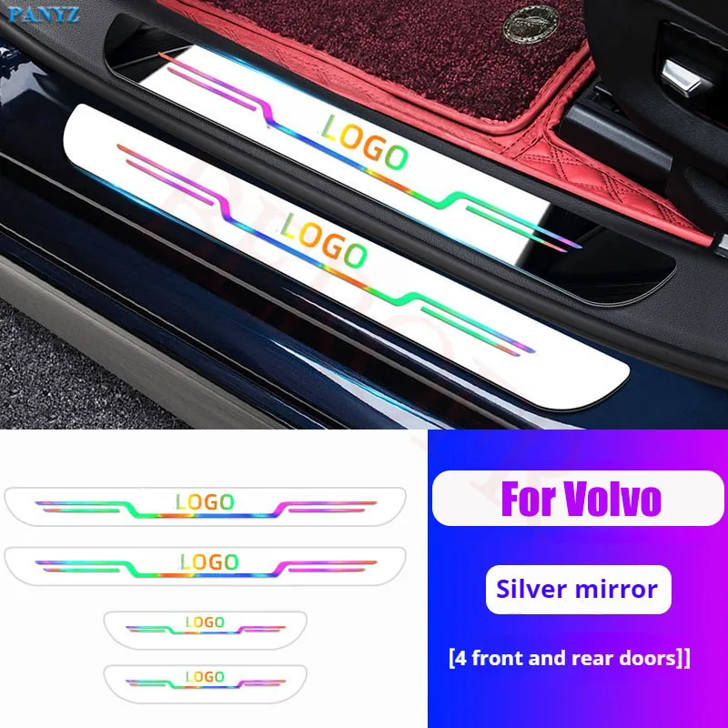 For Volvo Car Door Sill Strip Protective Cover Universal Anti-scratch and Anti-collision Door Decorative Strip Sticker