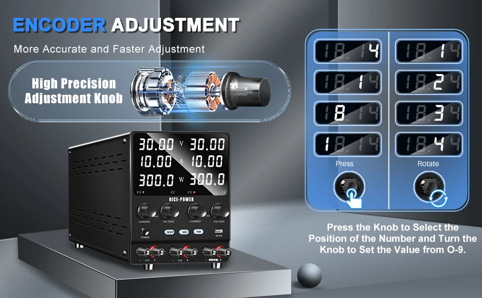 Description Picture 6 of item4 in 1 Lab Dual Power Supply 3 Model PAR/SER/INDEP Adjustable Power Source 30V 10A 60V 5A Voltage Stabilizer Switching USB 5V 2A