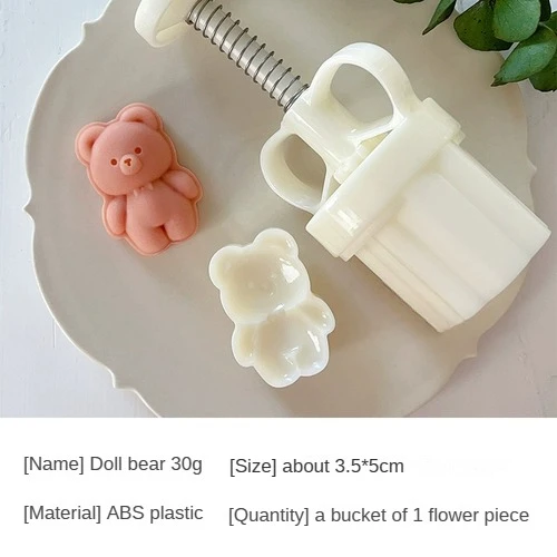 3D Cute Teddy Bear Mooncake Mold Set Little Bear Hand Press Plastic Plunger  Cookie Cutter Pastry Cake Tools for Decoration Kid - AliExpress