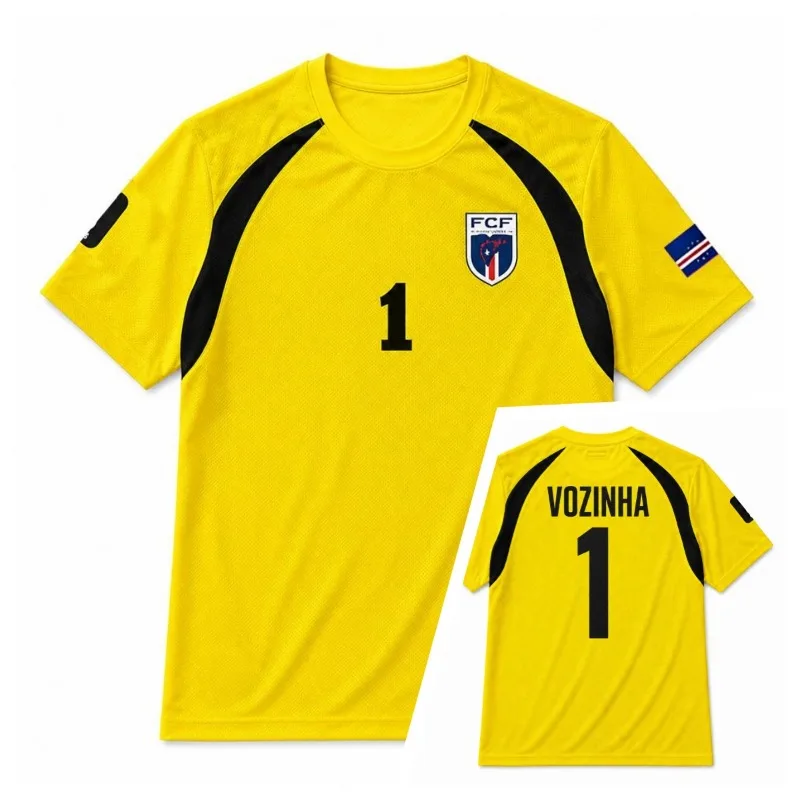 Unisex Kap Verde Torwart Fußballtrikot Vozinha 1 Kurzarm Regular Fit Fan-Shirt für Spiel und Training im Sommer