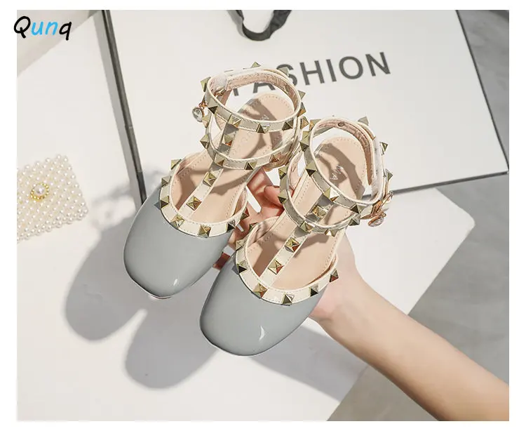 Qunq 2023 صيف جديد بنات جميل الروماني صندل برشام ت...