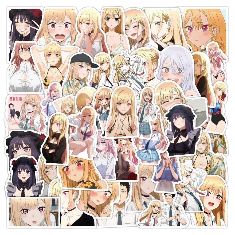 

10/30/50pcs Sexy Cartoon My Dress Up Darling Anime Stickers Decals Laptop Skateboard Phone Suitcase Guitar Car Cool Sticker Toy