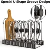 5/8 Tiers Adjustable Pots and Pans Organizer Rack 3 DIY Methods Heavy Duty Metal Pans Pots Lids Storage Holder Rack for Kitchen 4