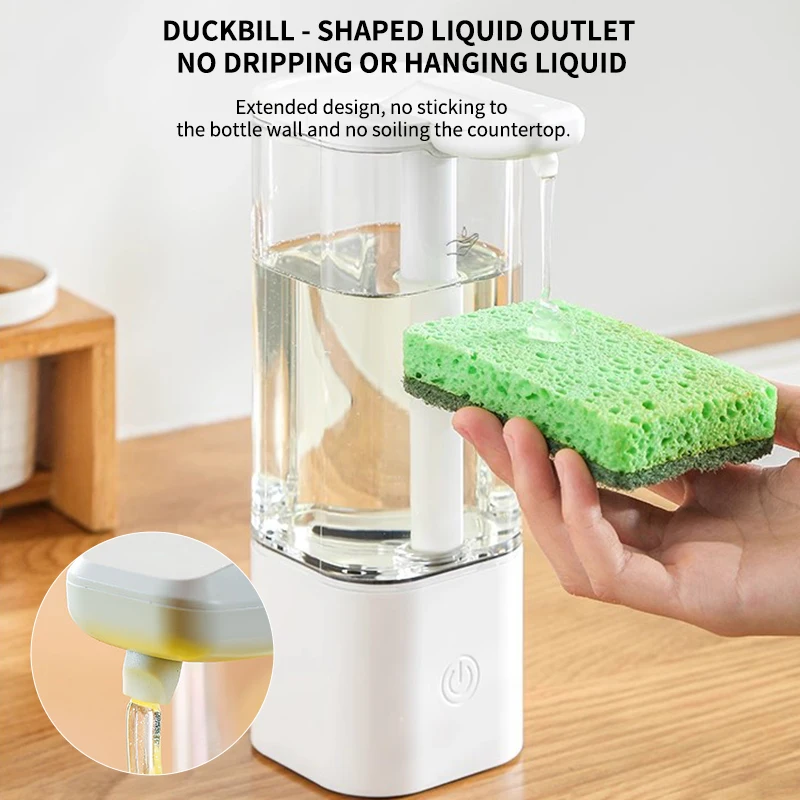 เครื่องจ่ายสบู่อัตโนมัติแบบกันน้ำ IPX5 แบบไม่ต้องสัมผัส ชาร์จไฟได้ผ่านพอร์ต Type C ติดผนัง สำหรับสบู่เหลวและน้ำยาล้างมือ 1