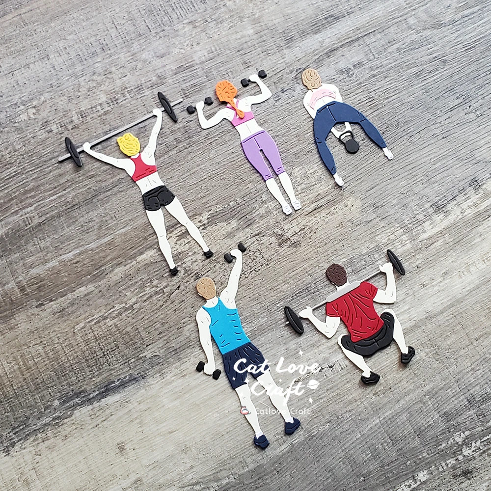 Catlove 피트니스 운동 금속 절단 다이 스크랩북 금형 칼 스텐실 다이 컷 카드 만들기 DIY 공예 엠보싱 새로운 다이