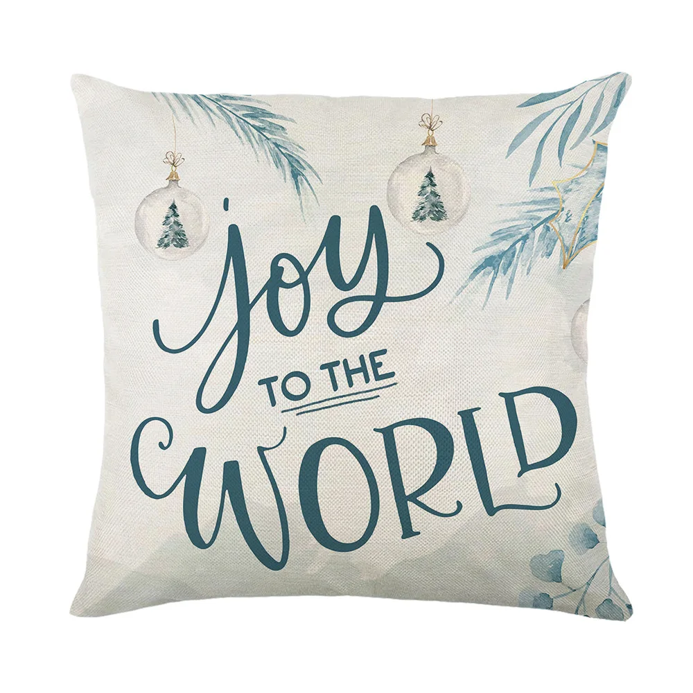 thumbnail image 1 of Funda de cojín de 45 cm con texto en inglés "Merry Christmas" para almohada, decoración navideña de 2023 para el hogar, decoración de Año Nuevo 2024, Noel, 1 of 5