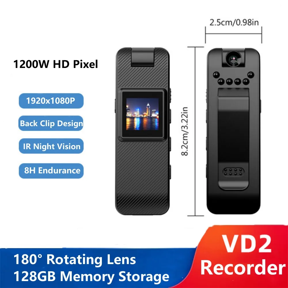 

VD2 HD 1080P Action Camera Police Law Enforcement Camera Mini Camcorder Recording Pen Video Recorder Sports DV Motorcycle DVR