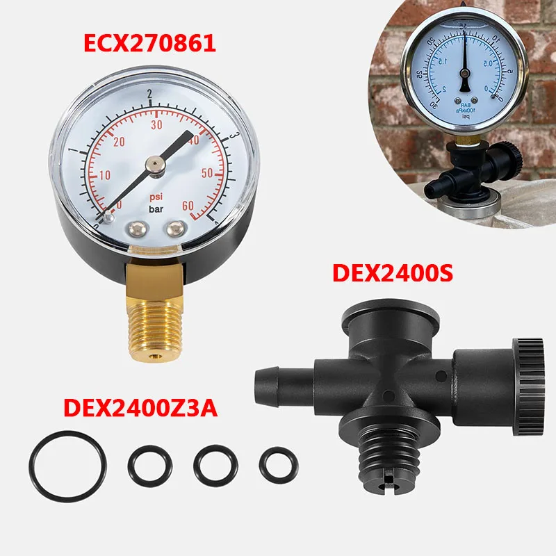 

Replace for DEX2400S ECX270861 DEX2400Z3A Air Relief Gauge Adapter/Pressure Gauge/O-Ring Set with Hayward Swimming Pool Filters