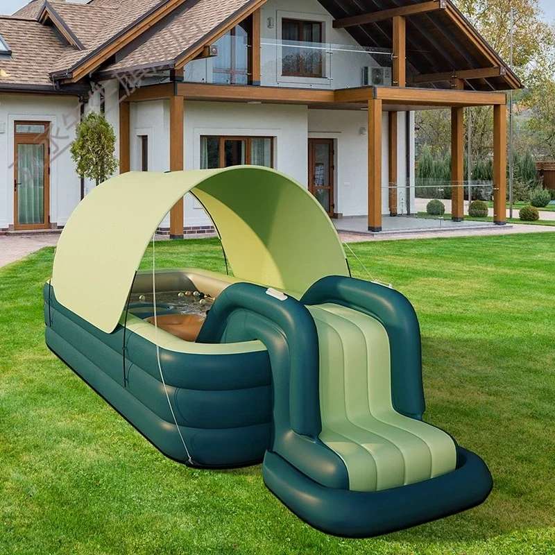 2/3M Large Swimming Pool Family Outdoor Party Pools Children's Inflatable Swimming Pool Sun Shade Folding Pool for Kids Baby Toy 2