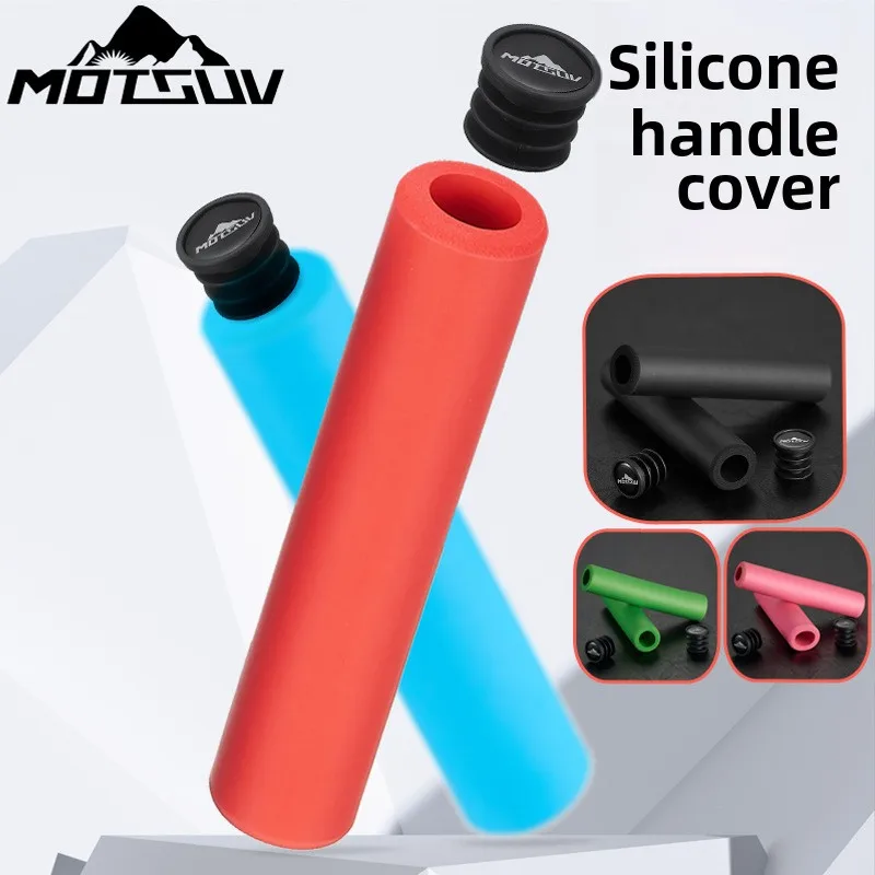 Bike Handlebar Grips Covers, 130mm Bicycle End Grips Protector Rubber Green Black, Non-Slip 1 Pair Silicone sponge hand grip bicycle handlebar grips bike handlebar grips bike handle grips