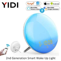 Tuya WiFi Smart Wake Up Light Workday Alarm Clock,Sunrise/Sunset Simulation 4 Alarms Snooze Function Work with Alexa Google Home 1