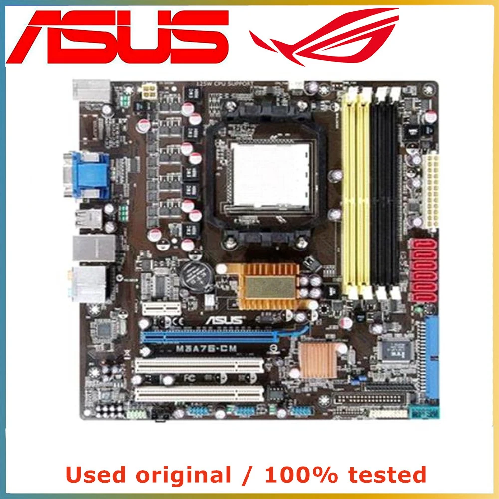 

For ASUS M3A76-CM Computer Motherboard AM3 AM2 DDR2 16G For AMD 760G Desktop Mainboard USB2.0 SATA II