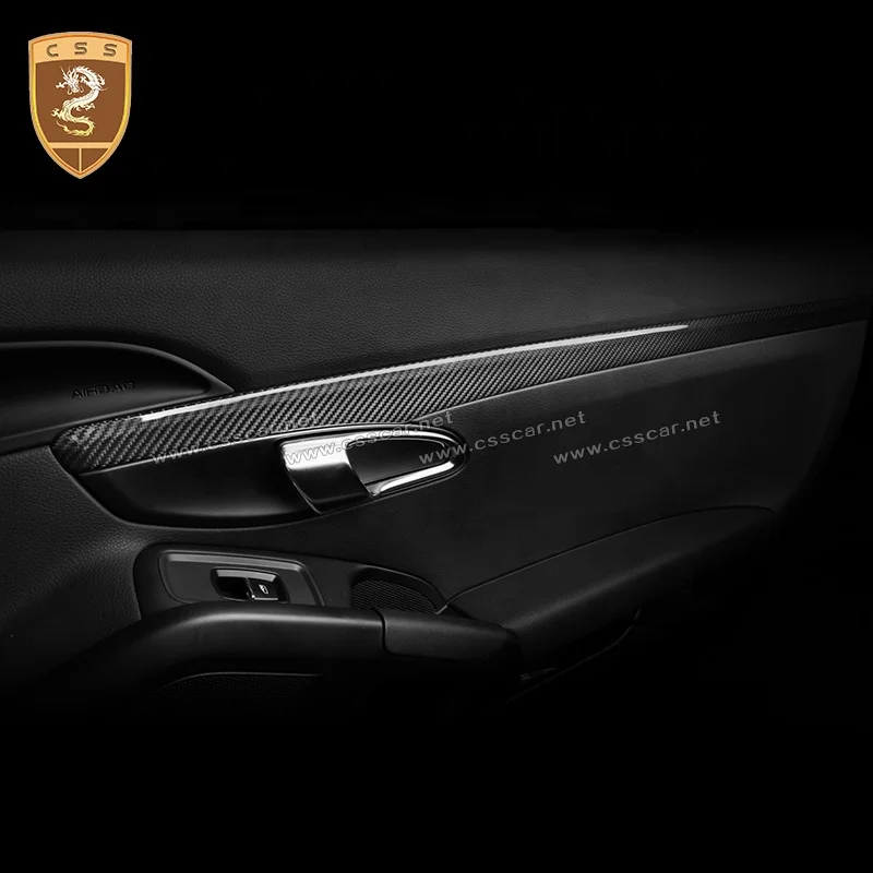 

Car Interior Door Handle Carbon Fiber Inner Decoration Strip For Porsche 718 Boxster-Cayman