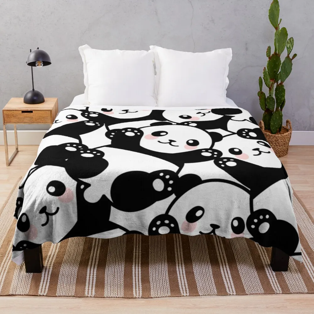 

pandas Throw Blanket decorative blanket synthetic skin blanket Large knit plaid fleece bkanket