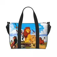 Custom King Lion Beach Tote Bag Women Hakuna Matata Large Compartment Gym Beach Travel Bags 1