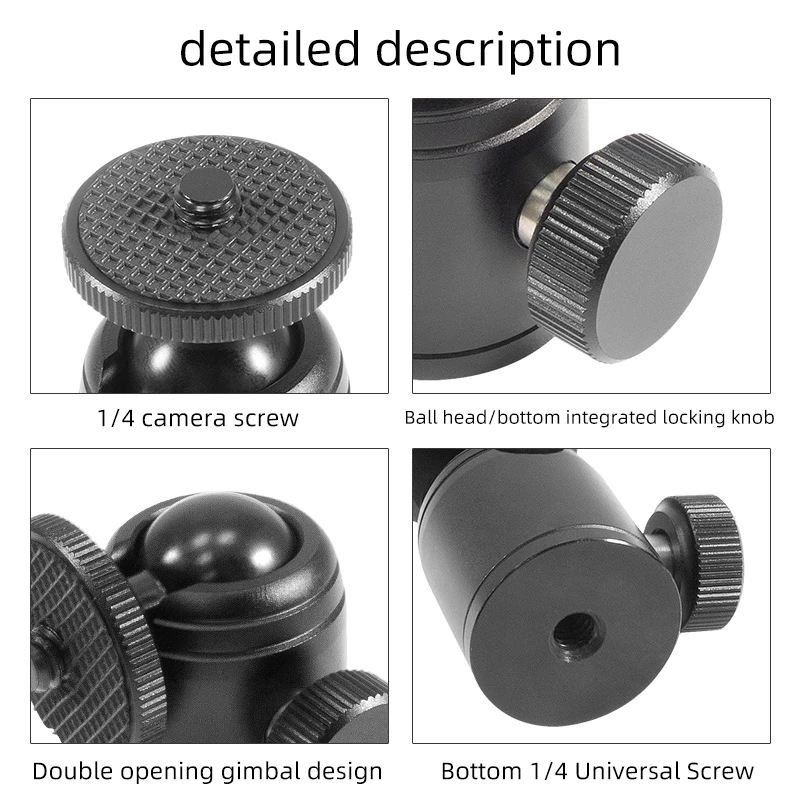 BEXIN Aluminum Alloy Mini Convenient Spherical Head 360 Degree Rotating Tripod Video Panorama Head Photographic Accessories tripod ball head
