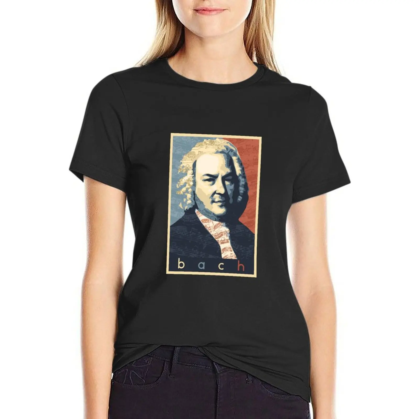 

Bach T-Shirt graphics korean fashion white t shirts for Women
