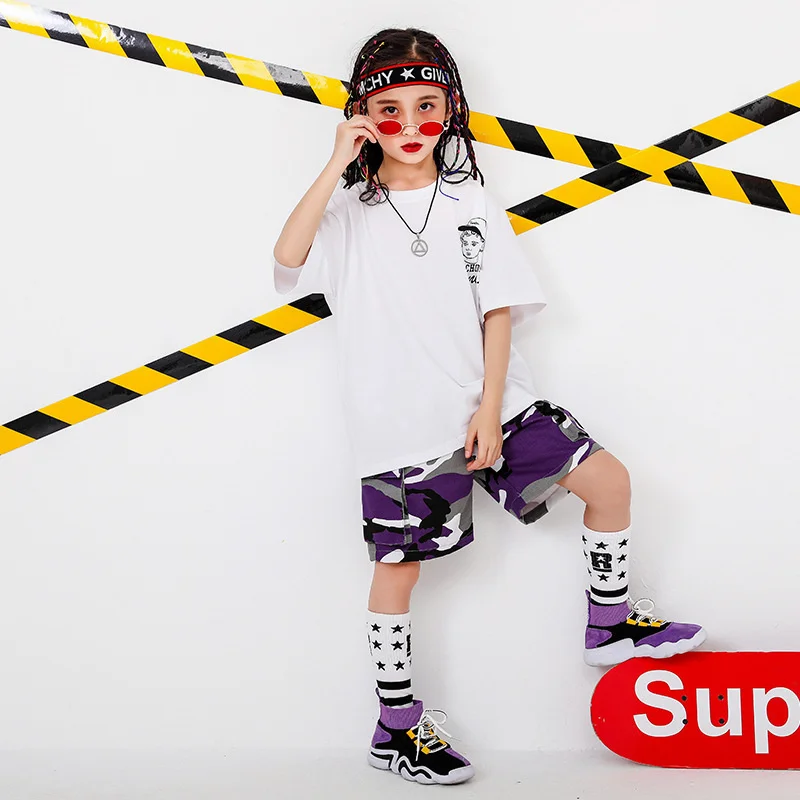 

Children's Street Dance Camouflage Suit Girls Hiphop Jazz Dance Costume Summer Boys Hip Hop Costume Trend
