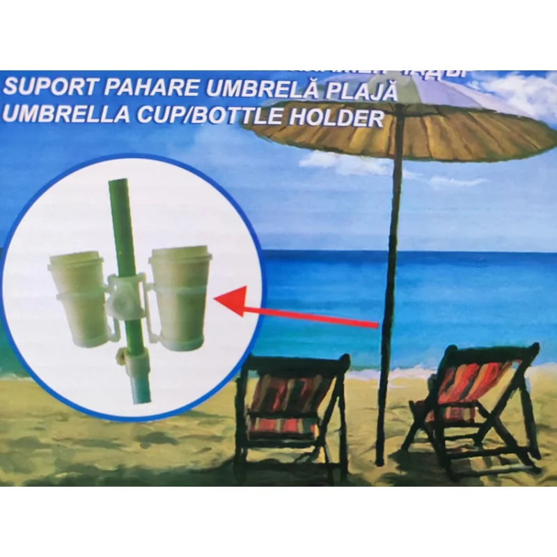 Portable Plastic Beach Umbrella Cup Holder Water Support Multiple Functions