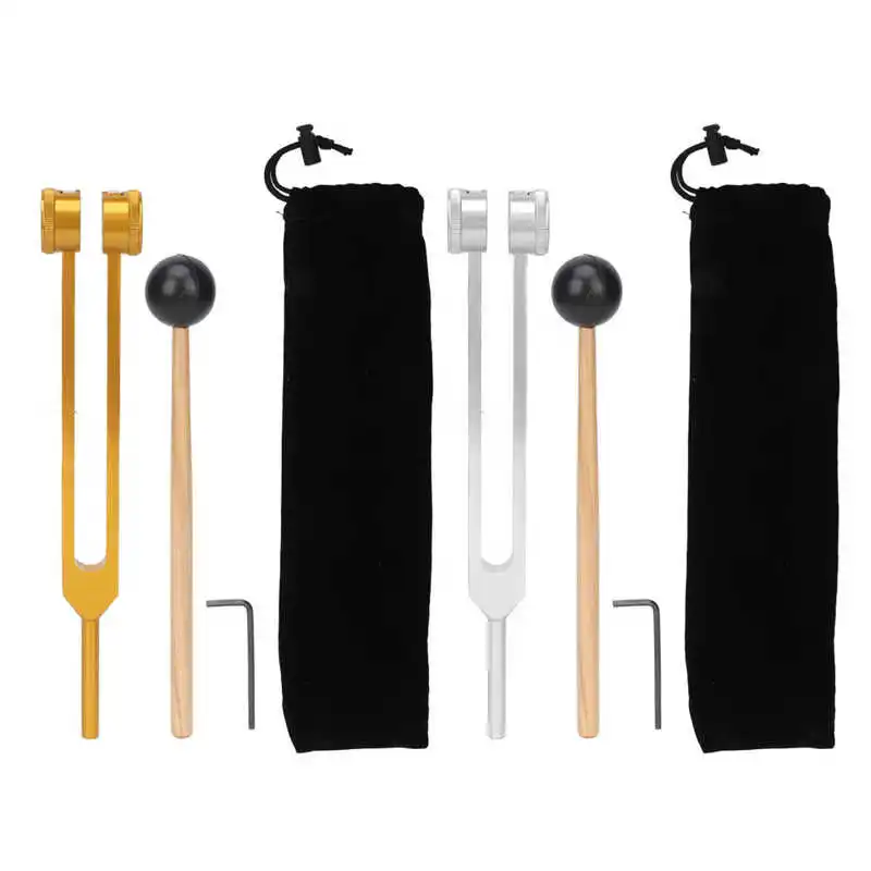 Diapason 256Hz Avec Boîte De Résonance En Bois - Kit De Méditation Et Guérison Sonore - Fourchettes Sonores Et Marteau Inclus - 9