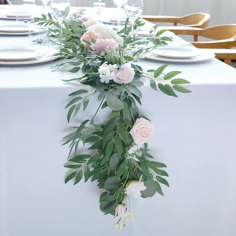 Artificial Flowers Garland Fake Peony Eucalyptus Vine Greenery Hanging