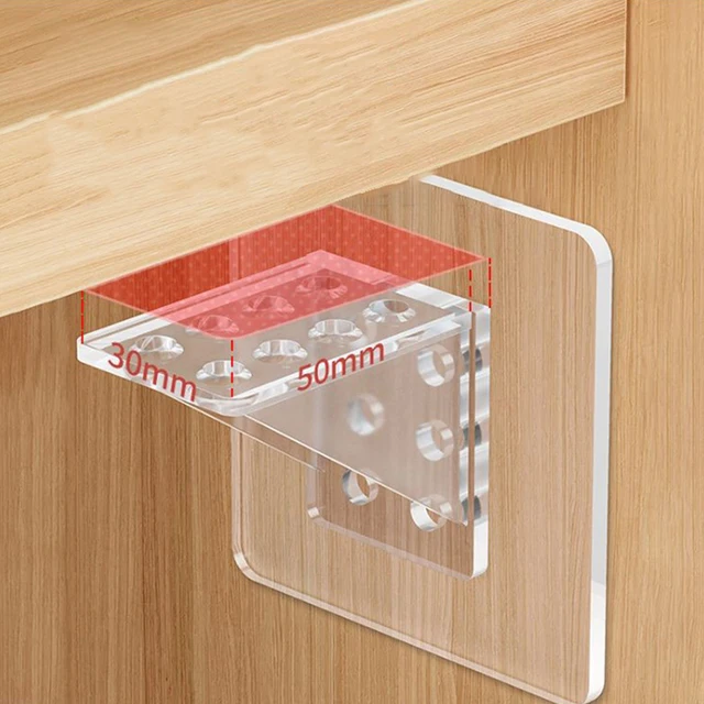 Double Pegs Self-Adhesive Shelves Support Hangstick (4Pcs)