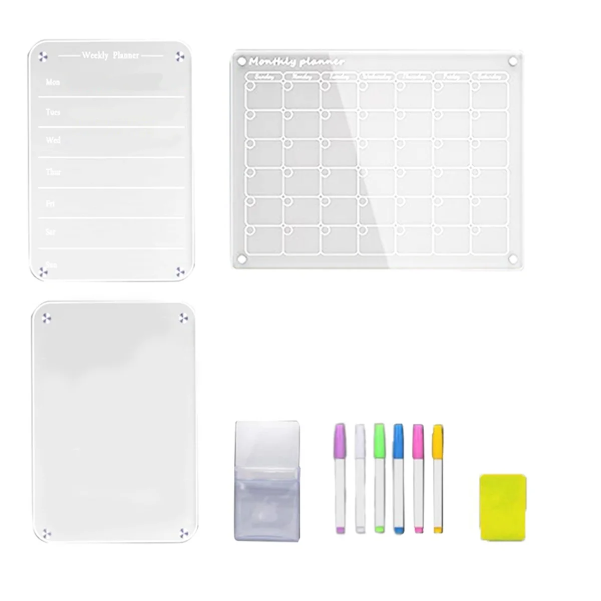 

Magnetic Acrylic Calendar for Refrigerator Dry Erase Board Calendar Weekly Monthly Meal Planner Sheet for Planning