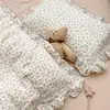 Cotton Muslin Toddler Quilt Cover Set Floral Duvet Cover and Pillowcase Set for Childrens 1