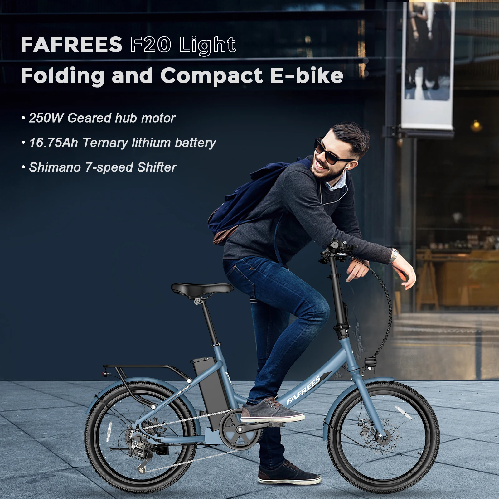 Fafrees F20 Light Faltbares Elektrofahrrad für Erwachsene, 20-Zoll City E-Bike mit 36V 16,75Ah Abnehmbarem Akku, 25km/h und 75km Reichweite – Detail 1