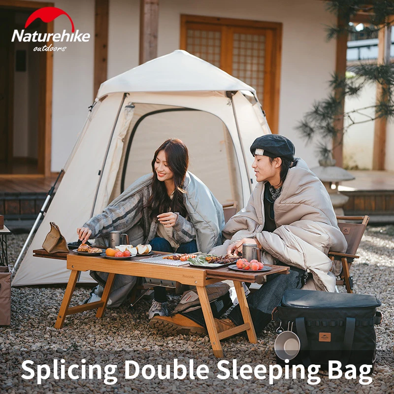 Naturehike Outdoor Camping Splicing Double Sleeping Bag Washable Square Cotton Keep Warm Expanded Breathable Soft Envelope Quilt