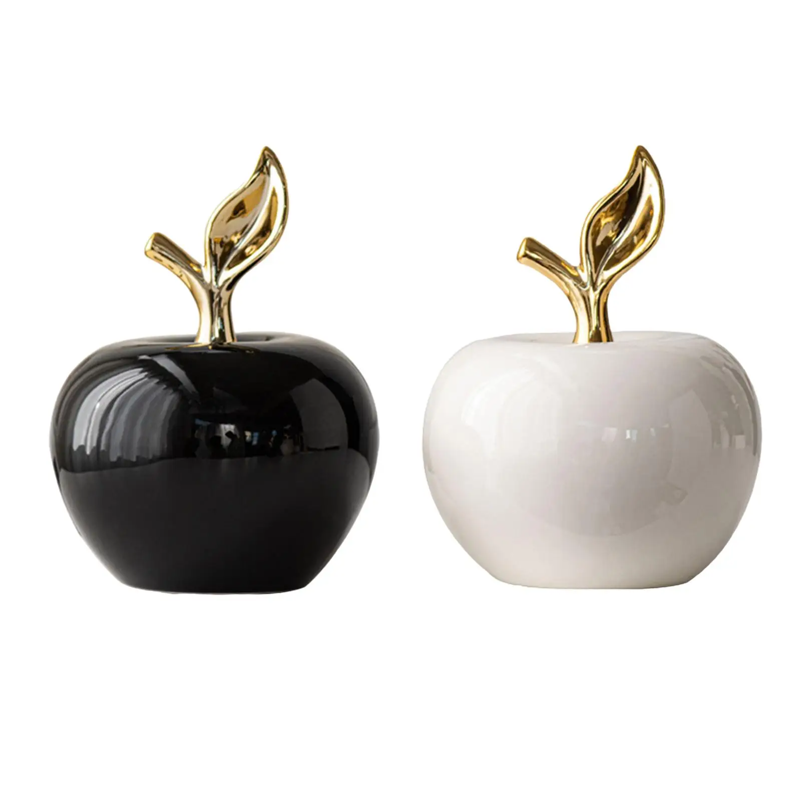 Ceramic Apple Statue Desktop Ornament Modern Christmas Gift Fruit Sculpture for Bedroom Living Room Shelf Desk Centerpiece