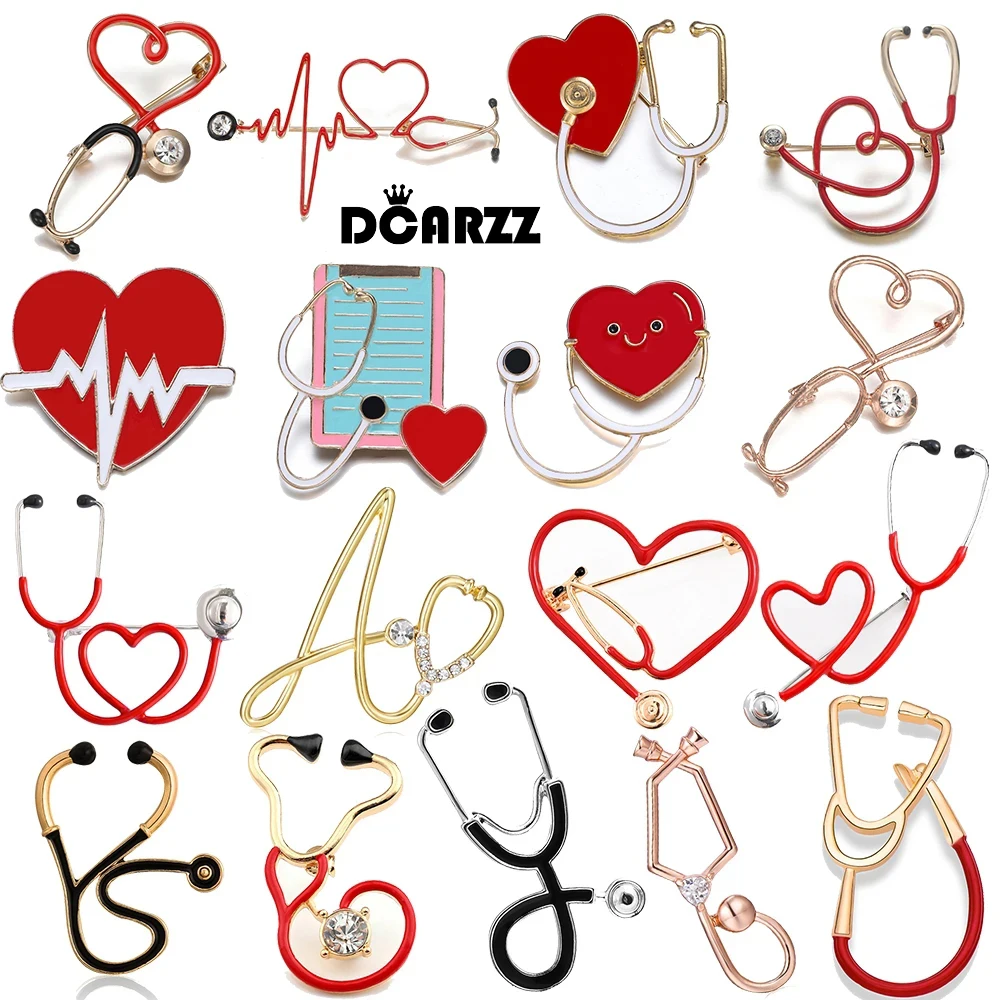 Stainless Steel Doctor Brooch Pin - Gold/Silver Color Medical Symbol Jewelry Gift For Nurses