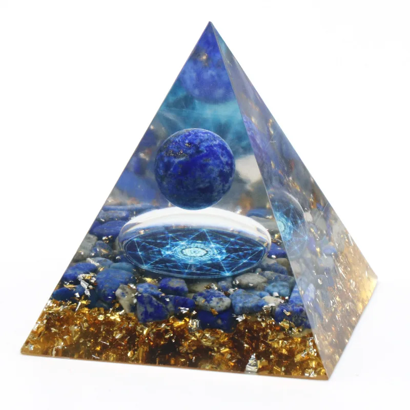 

Natural Crystal Ball Energy Pyramid Reiki Chips Gravel Stone Healing Chakra Ornaments Resin Quartz Craft Kids Gift Pyramid