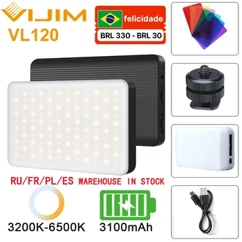 Ulanzi VIJIM VL120 Led Video Light 3200-6500K With Diffuser RGB Effect Camera Light Vlog Fill Light Photography Studio Lamp