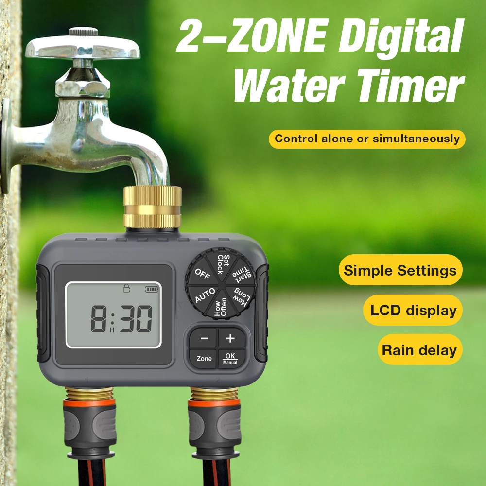 2 Zone Digital Water Timer Irrigation System